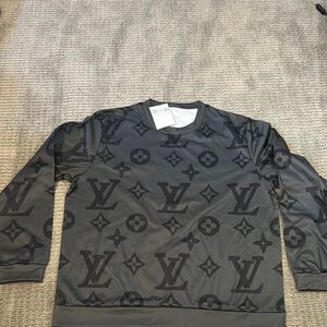 Louis Vuitton Monogram Sweatshirt - Black and Gray